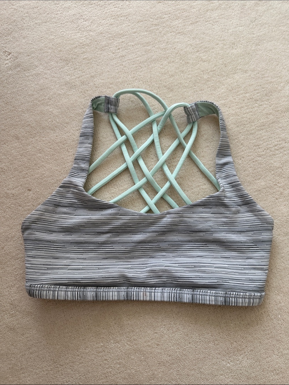 Lululemon Strappy Sports Bra Grey Green 2